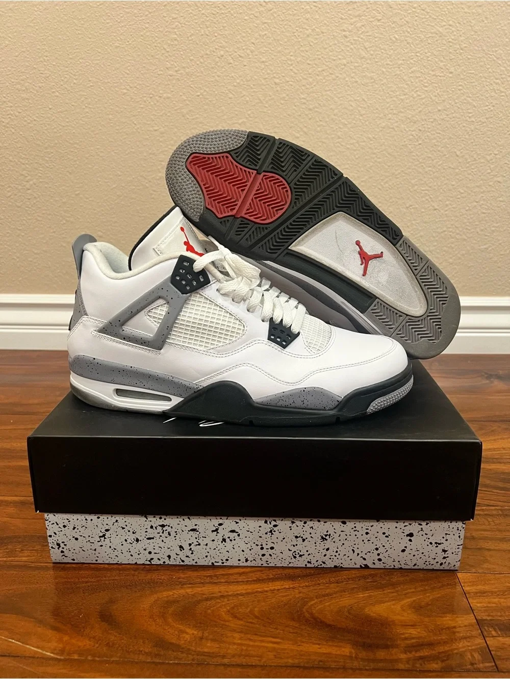 Jordan 4 Retro White/Grey/Red Men’s Sneakers 2012